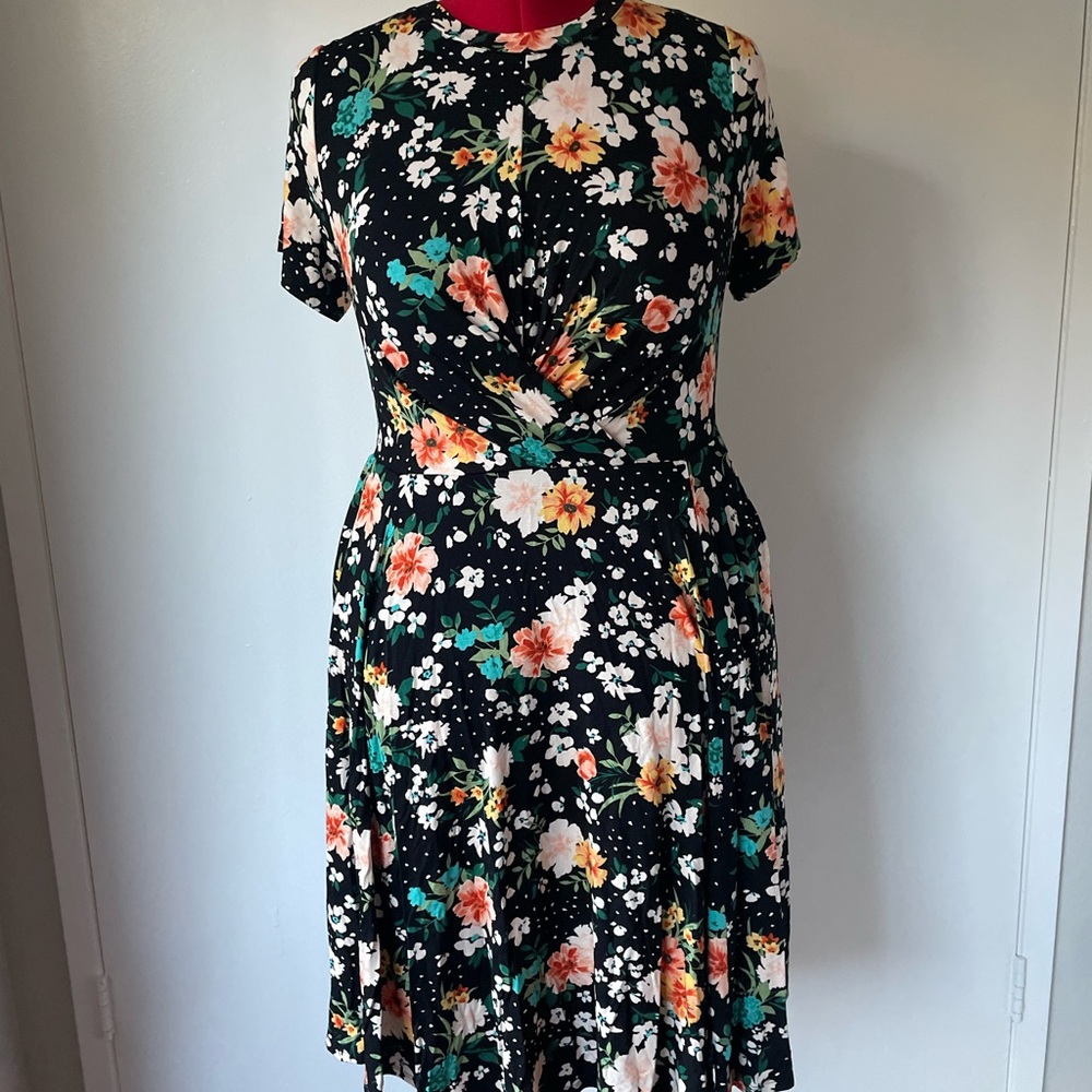 Floral Black Dress